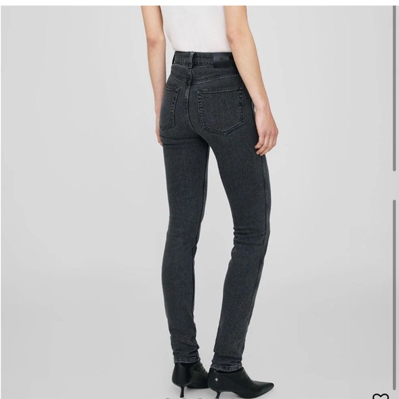 Anine Bing Beck High Rise Slim Jeans Iron Grey Gray Meghan Markle Size 25 - Picture 2 of 11